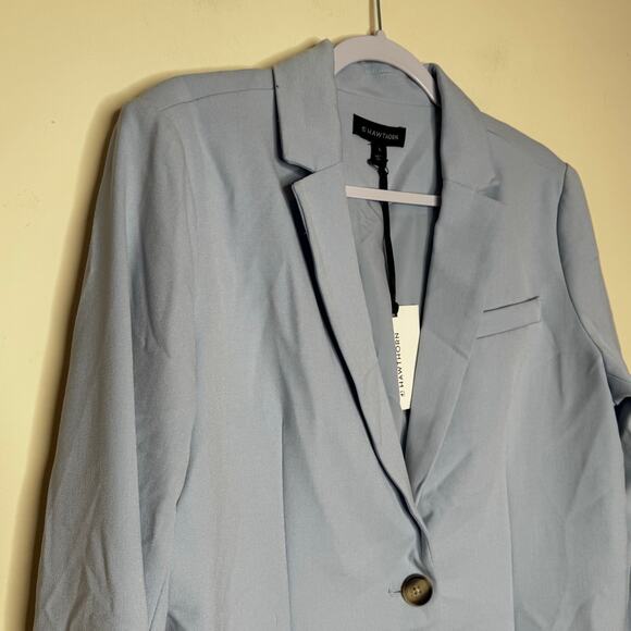 41 Hawthorn Two-Button Blazer Jacket Women’s Large Blue Notch Collar NWT - Picture 3 of 9